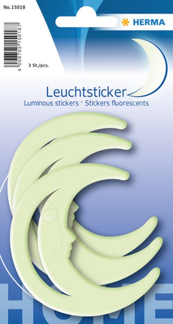 Hovedbilde HERMA selvlysende stickers, Måne, 3 stk (5-pakk)