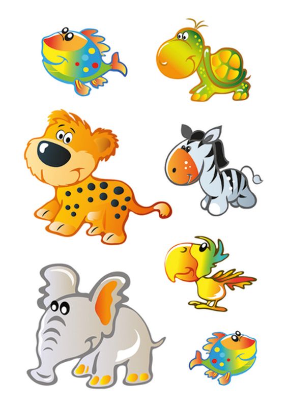 DECOR Stickers Babydyr, 3 ark (10 pakk)
