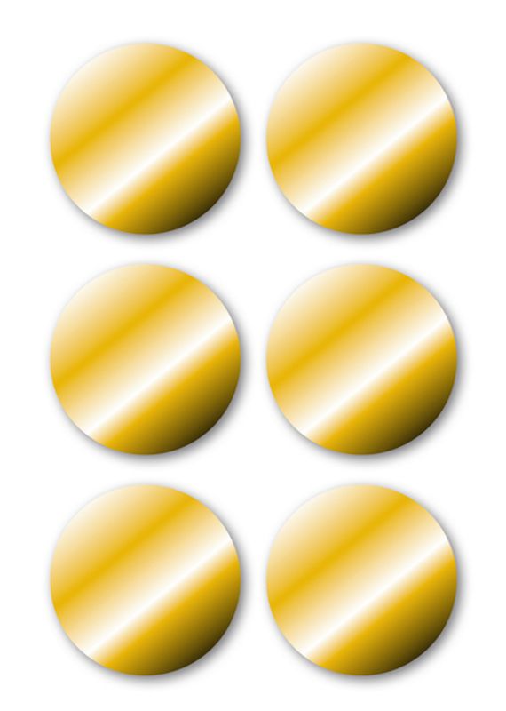 VARIO Etiketter, gull Ø32 mm, 3 ark, 18 stk  (10 pakk)