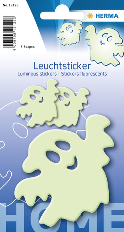 HERMA selvlysende stickers, Spøkelse, 3 stk (5-pakk)