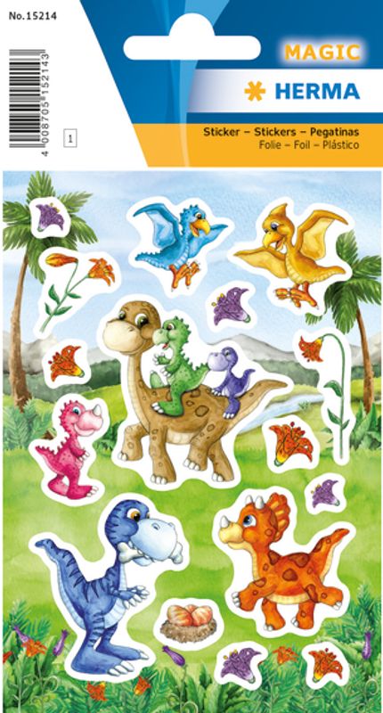 MAGIC Stickers Dino Kids, folie, 1 ark (10 pakk)