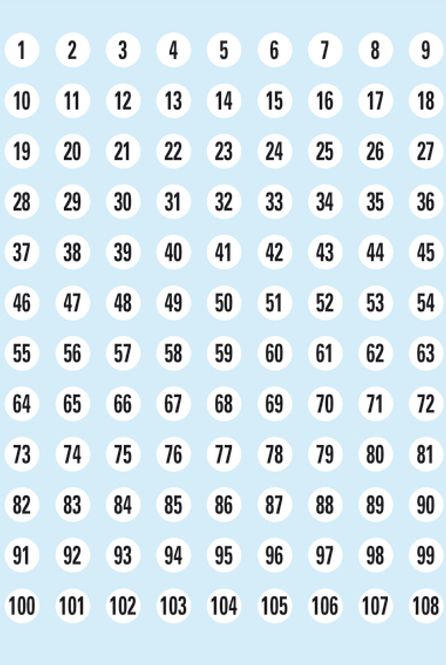Hovedbilde VARIO talletiketter Ø8 mm, 1-540, 5 ark (10 pakk)