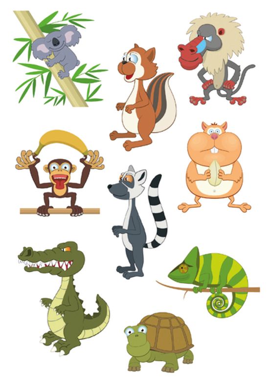 DECOR Stickers Dyrepark, 3 ark (10 pakk)