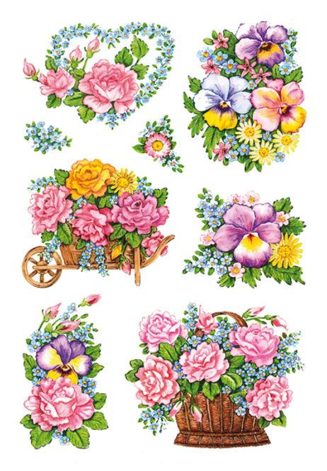 Hovedbilde DECOR Stickers Nostalgisk blomsterdekorasjon, 3 ...