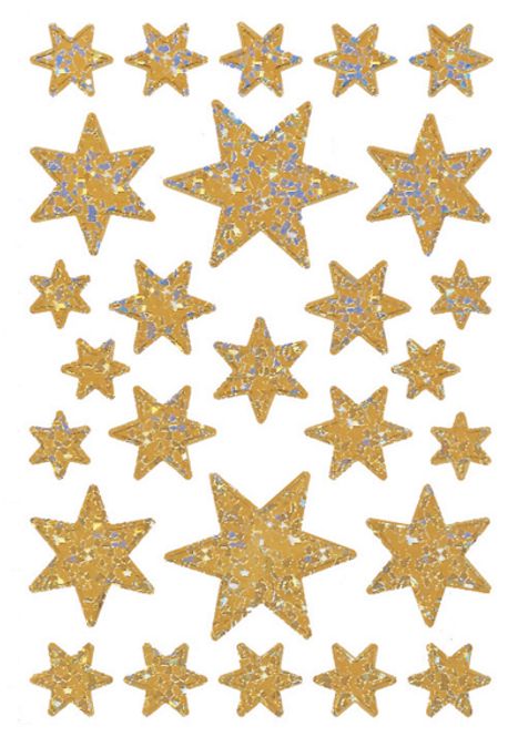 Hovedbilde DECOR Stickers Gullstjerner regnbuefarger, 1 ark ...