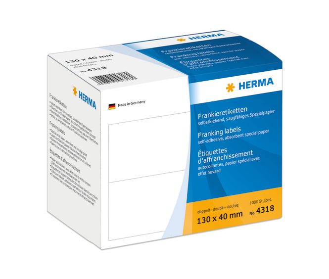Hovedbilde Frankeringsetiketter dobbel til FP, 130x40 (1000 ...