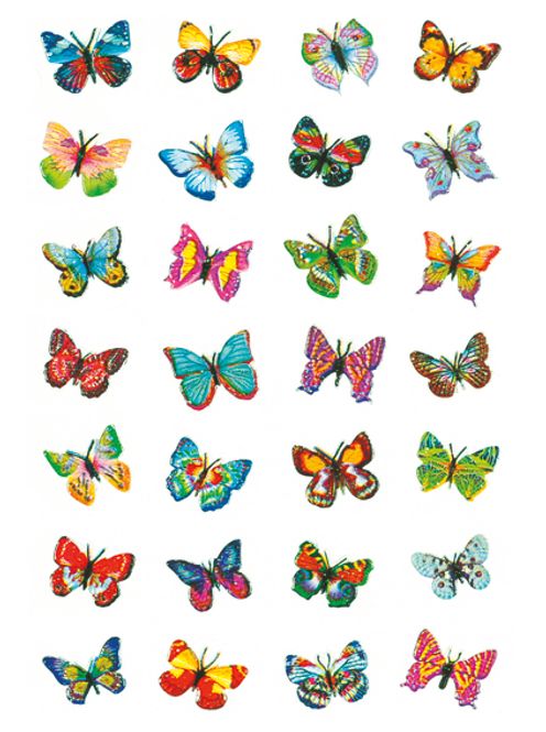 Hovedbilde MAGIC Stickers Sommerfugler, glitter folie, 1 ark ...