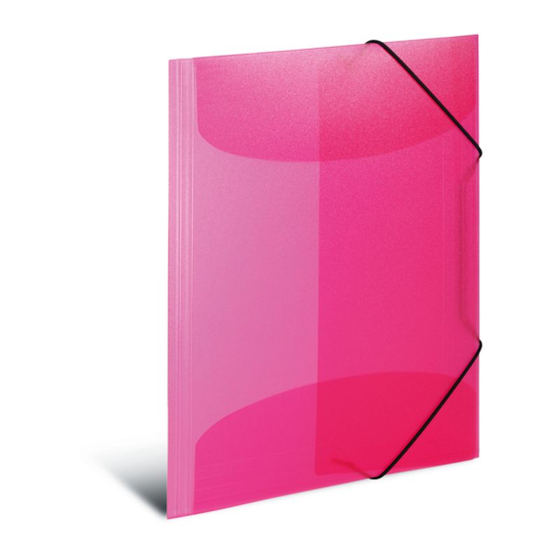 Strikkmappe i transparent plastmateriale A3, pink (3 pakk)