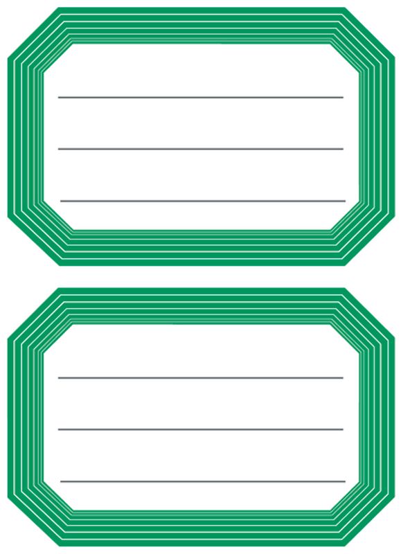 VARIO boketiketter med grønn kant, 82x55 mm, 6 ark (10 pakk)