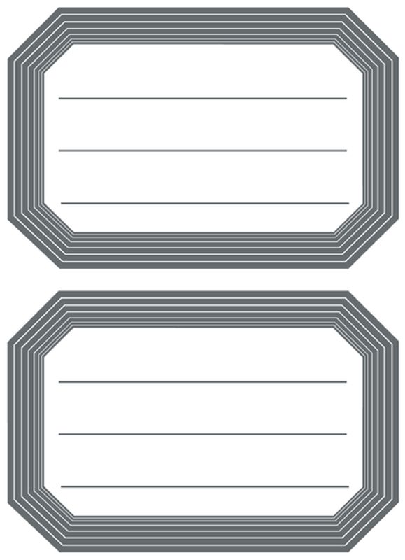 VARIO boketiketter med svart kant, 82x55 mm, 6 ark (10 pakk)