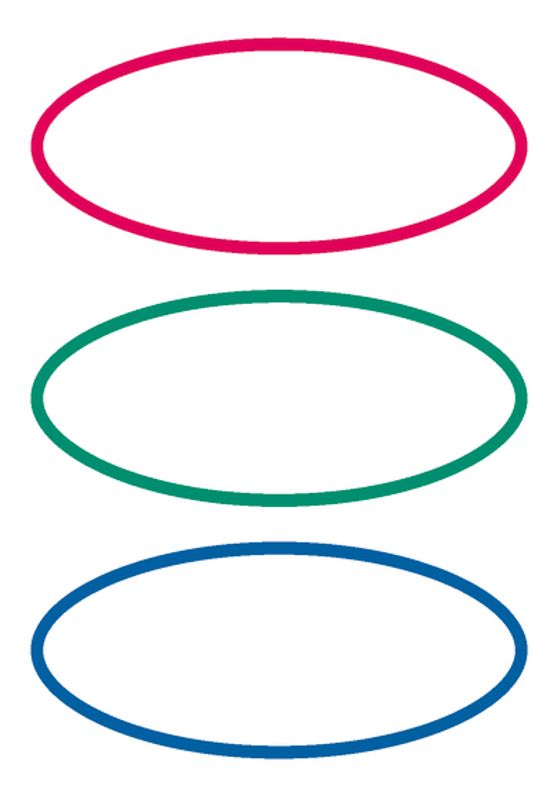 VARIO boketiketter med sirkler, oval, 6 ark (10 pakk)