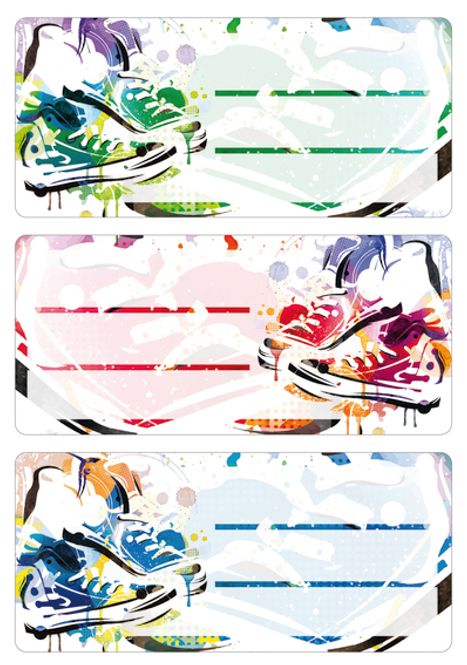 Hovedbilde VARIO boketiketter Graffiti sneakers, 3 ark (10 ...