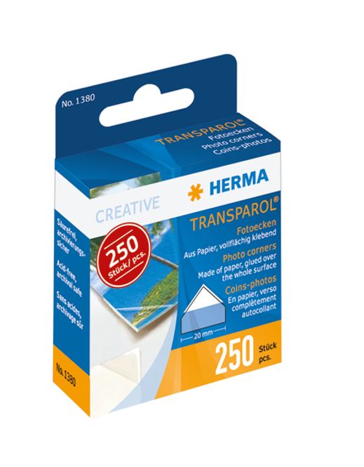 Hovedbilde TRANSPAROL fotohjørner i kartongdispenser, 250 ...