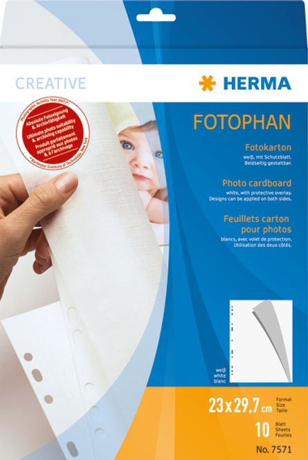 Hovedbilde HERMA fotokartong 230x297 mm, sulfatfritt, hvit ...