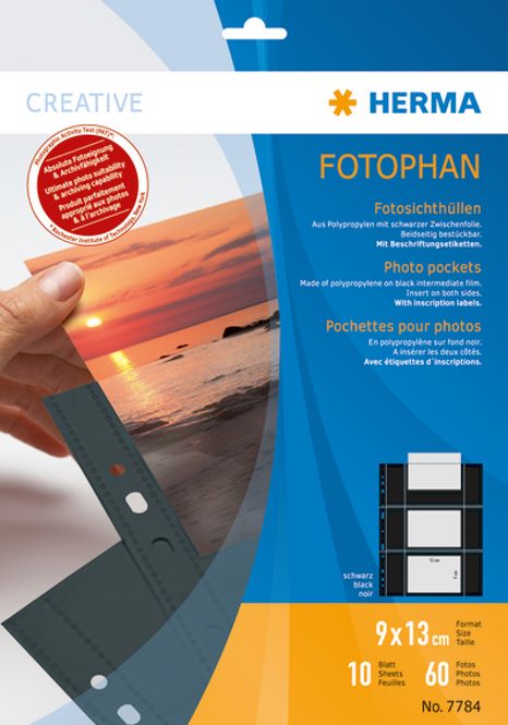 Hovedbilde Fotophan fotolommer 9x13 cm tvers svart, 6 ...