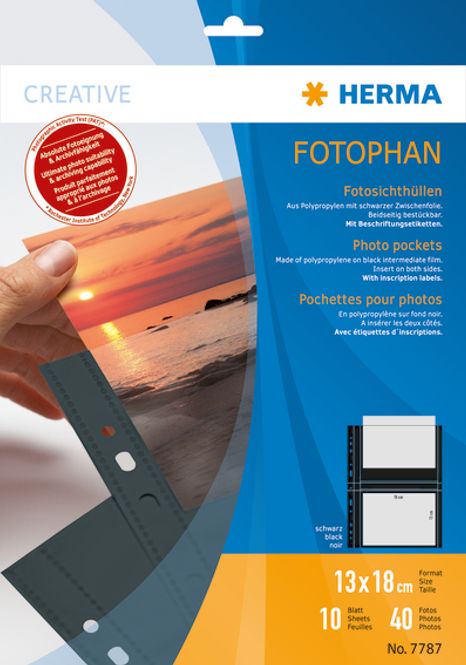 Hovedbilde Fotophan fotolommer 13x18 cm tvers svart, 4 ...