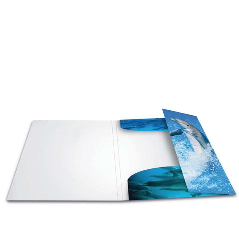 HERMA strikkmappe i plastmateriale, A4, Dyr, Delfin (3 pakk)
