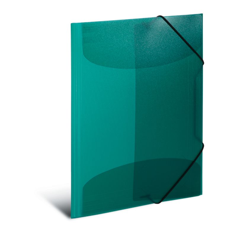 Strikkmappe i transparent plast A4, mørkegrønn (3 pakk)
