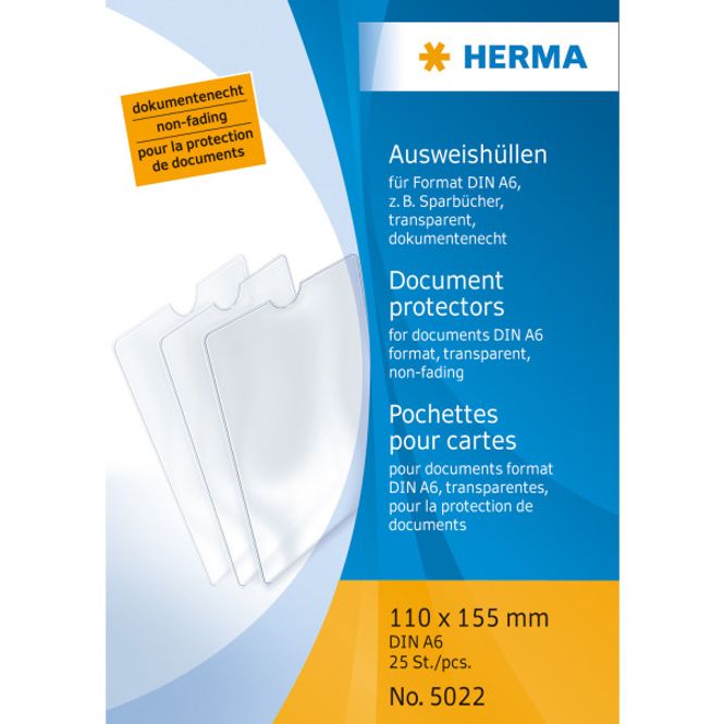 Hovedbilde HERMA plastlommer i klar plast 110x155 mm, A6 (25 ...